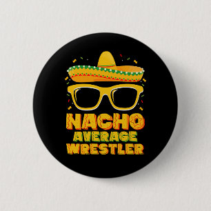 Bóton Redondo 5.08cm Lutador de Wrestling Nacho Médio Cinco de Mayo