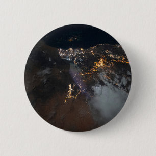 Bóton Redondo 5.08cm Luzes Da Cidade De Jazan E Seus Subúrbios