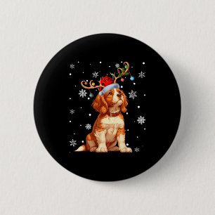 Bóton Redondo 5.08cm Luzes de Natal Cavalier King Charles Spaniel Xma