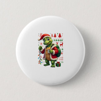 Bóton Redondo 5.08cm Luzes de Natal Tartaruga Papai Noel Feio Natal Beg