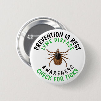 Bóton Redondo 5.08cm Lyme Disease Awareness | Deer Tick 
