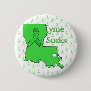 Bóton Redondo 5.08cm "Lyme Sucks" no Botão Louisiana