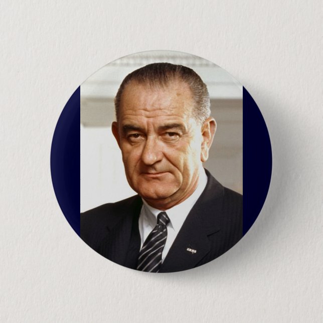 Bóton Redondo 5.08cm Lyndon B. Johnson 36º Presidente (Frente)