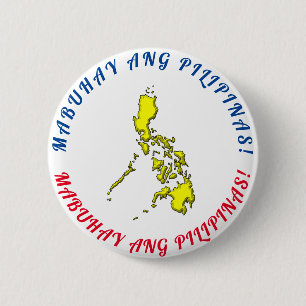 Bóton Redondo 5.08cm Mabuhay ang Pilipinas Buttons