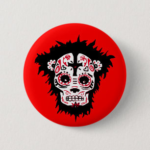 Bóton Redondo 5.08cm macaco dia de los muertos