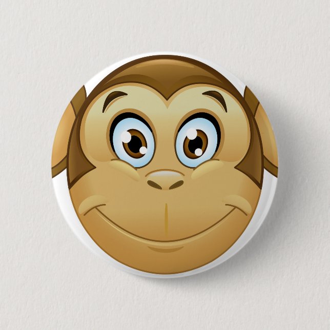 Bóton Redondo 5.08cm macaco emoji (Frente)