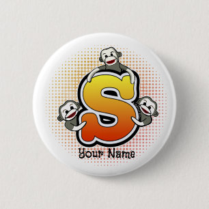 Bóton Redondo 5.08cm Macaco Monograma S Sock