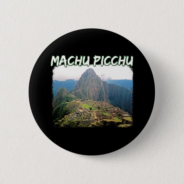 Bóton Redondo 5.08cm Machu Picchu Peru - Montanha Huayna Picchu (Frente)