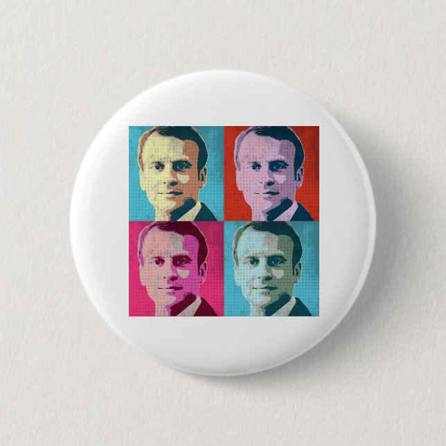 Bóton Redondo 5.08cm Macron pop Art (Frente)