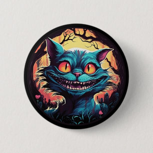 Bóton Redondo 5.08cm Mad Cheshire Cat Alice no País das Maravilhas