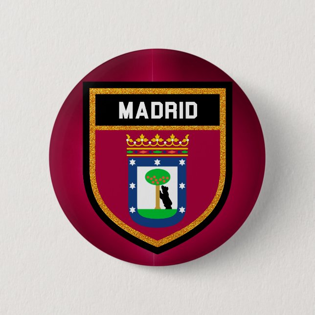 Bóton Redondo 5.08cm Madrid Flag (Frente)
