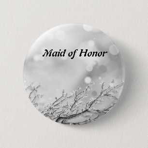 Bóton Redondo 5.08cm Madrinha de casamento de Árvore de Neve Confetti 
