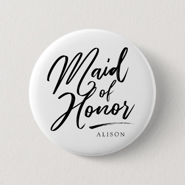 Bóton Redondo 5.08cm Madrinha de casamento elegante (Frente)