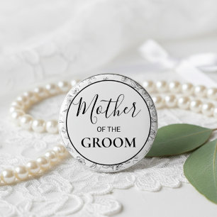 Bóton Redondo 5.08cm Mãe Botânica do Noivo Cortejo de Casamento