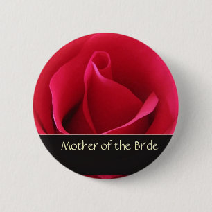 Bóton Redondo 5.08cm Mãe da rosa vermelha do botão da noiva
