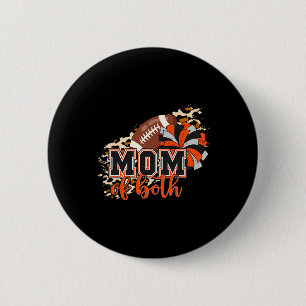 Bóton Redondo 5.08cm Mãe de Ambos Futebol Torcer Laranja Preto Pompom L