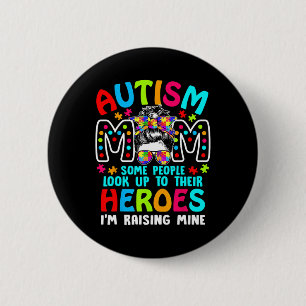 Bóton Redondo 5.08cm Mãe de Autista Criando um Herói Peça de Puzzle de