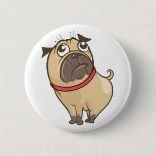 Bóton Redondo 5.08cm Mãe de Pug Fofa Pai de Cachorro Pug Cartoon Cachor