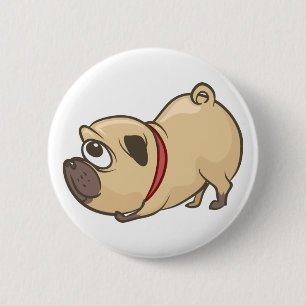 Bóton Redondo 5.08cm Mãe de Pug Fofa Pai de Cachorro Pug Cartoon Cachor