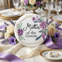 Mãe do Noivo Floral Roxo Casamento
