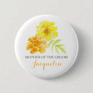 Bóton Redondo 5.08cm Mãe do noivo marigolds botão de casamento