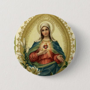 Bóton Redondo 5.08cm Mãe dolorosa imaculada abençoada da Virgem Maria