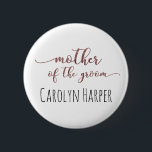 Bóton Redondo 5.08cm Mãe Editável do Rosa do Groom - Glitter Dourado 1<br><div class="desc">A frase "mãe do noivo" é traduzida em uma linda e moderna fonte escrita que foi embelezada com falsa rosa dourada. Abaixo, você pode adicionar um nome. A fonte, o tamanho, a cor e a posição do nome podem ser ajustados se você desejar. Você também pode remover o nome e...</div>