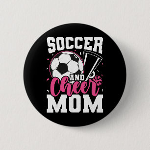 Bóton Redondo 5.08cm Mãe engraçada de torcida Soccer e Mãe de torcida _