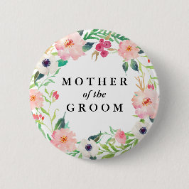 Bóton Redondo 5.08cm Mãe floral do primavera do casamento do noivo