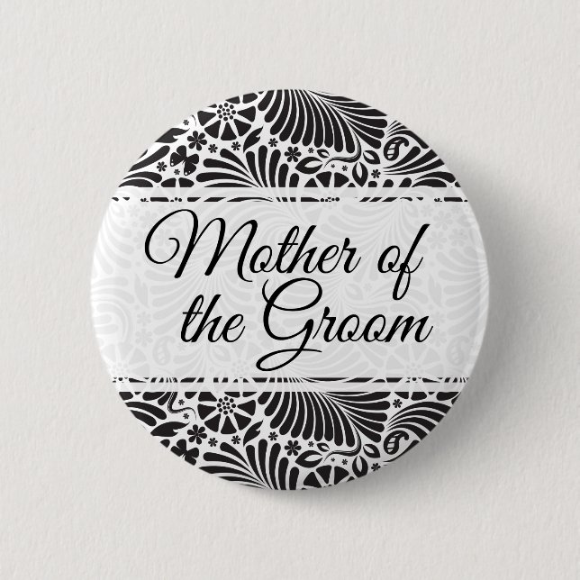 Bóton Redondo 5.08cm Mãe Floral Moderna Barroca do Groom (Frente)