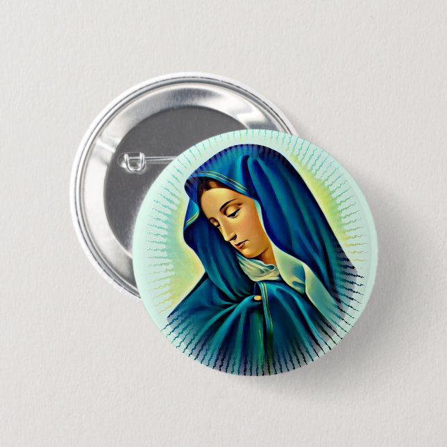 Bóton Redondo 5.08cm Mãe Mary Button (Frente & Verso)