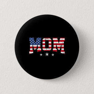 Bóton Redondo 5.08cm Mãe Patriótica dos EUA Dia das Mães Bandeira Ameri