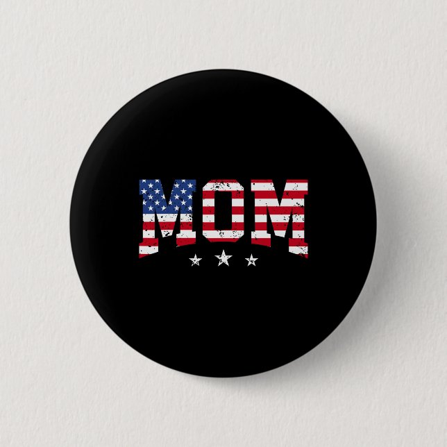Bóton Redondo 5.08cm Mãe Patriótica dos EUA Dia das Mães Bandeira Ameri (Frente)