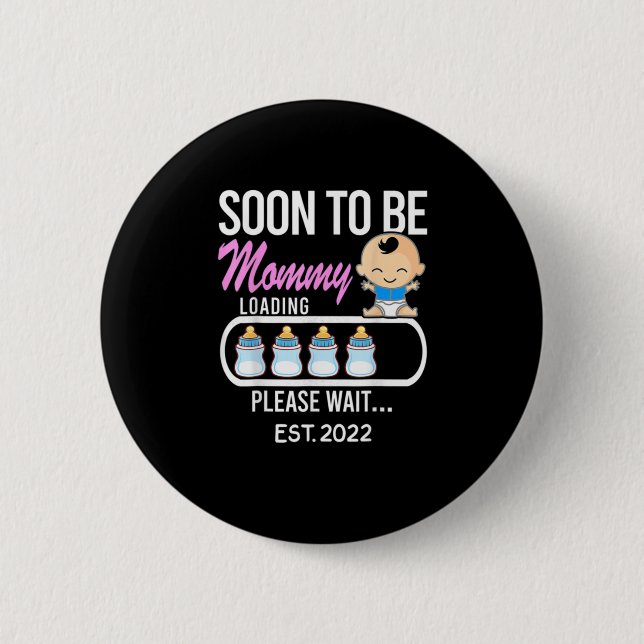 Bóton Redondo 5.08cm Mãe presente | Em Breve Mamães 2022 (Frente)