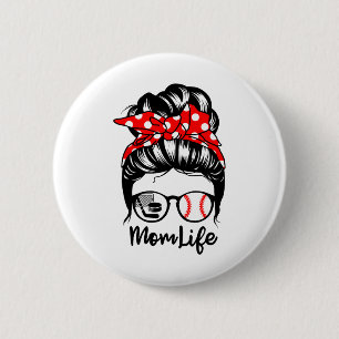 Bóton Redondo 5.08cm Mãe Vida Mensageira Cabelo de Arma Engraçado Baseb