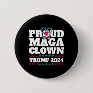 Bóton Redondo 5.08cm Maga Clown Trump 2024 Usa New York Bronx Trump Vot