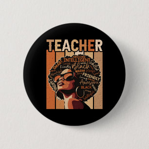 Bóton Redondo 5.08cm Magia de Professora Negra Educação História Negra