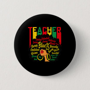 Bóton Redondo 5.08cm Magia de Professora Negra Educação História Negra