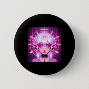 Bóton Redondo 5.08cm Magic Fantasy Elf Anime Girl Sticker