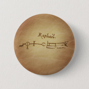 Bóton Redondo 5.08cm Magic Seal Angel Raphael Proteção Magic Charms