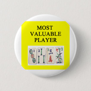 Bóton Redondo 5.08cm MAHJONG a maioria de jogador valioso