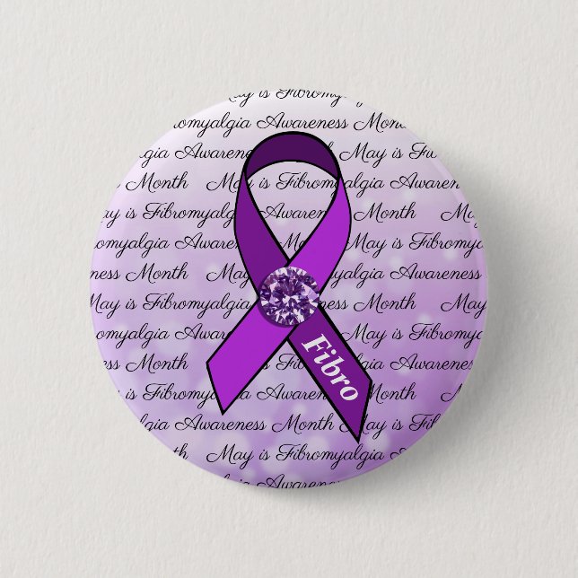 Bóton Redondo 5.08cm Maio é Fibromialgia Consciência Mês (Frente)