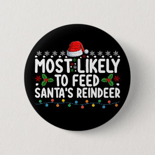 Bóton Redondo 5.08cm Mais Propenso A Alimentar As Renas De Natal Do Pap
