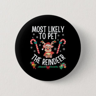 Bóton Redondo 5.08cm Mais Provável Para Pet The Reindeer Family Christm