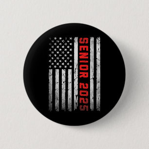 Bóton Redondo 5.08cm Mais velho 2025 Patriótica American Flag Graduatio