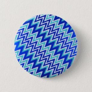 Bóton Redondo 5.08cm Mala de carteira iPhone azul-aqua branca zigzag st