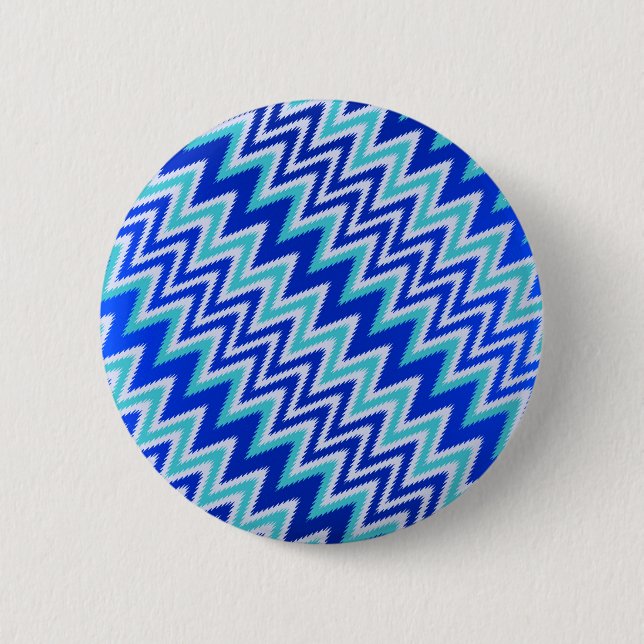 Bóton Redondo 5.08cm Mala de carteira iPhone azul-aqua branca zigzag st (Frente)