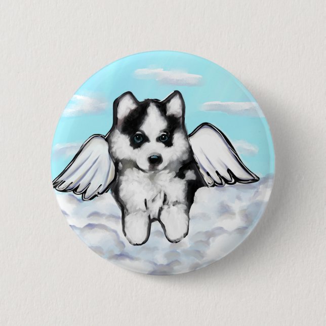 Bóton Redondo 5.08cm Malamute do Alasca (Frente)