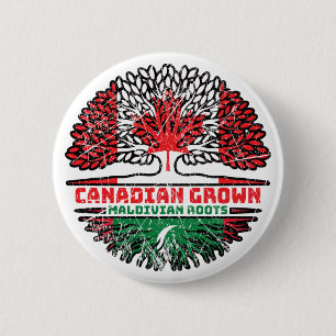Bóton Redondo 5.08cm Maldivas Maldivian Canada Tree Roots Flag