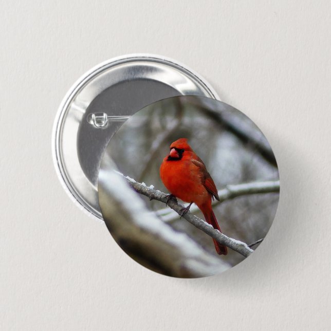 Bóton Redondo 5.08cm Male Cardinal (Frente & Verso)